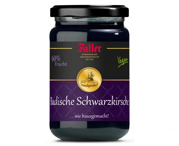 Faller Badische Schwarzkirsch-Konfitüre 330g